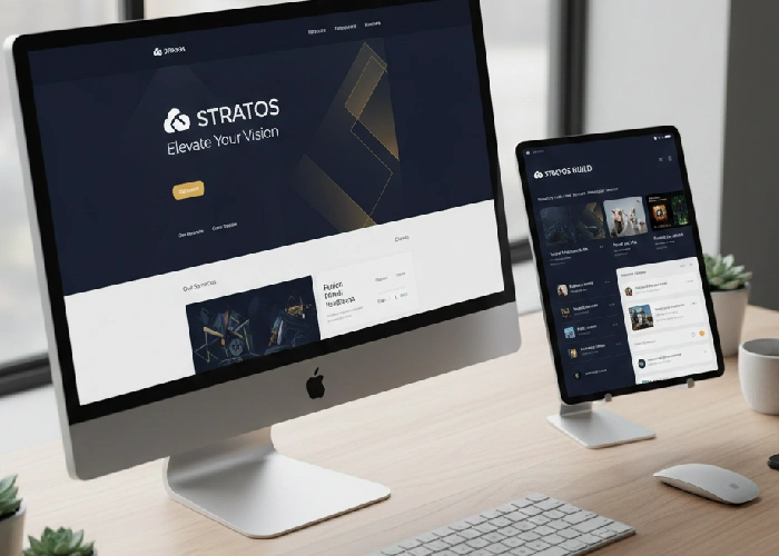 A modern branding website design and a custom web design app interface for a professional business look.