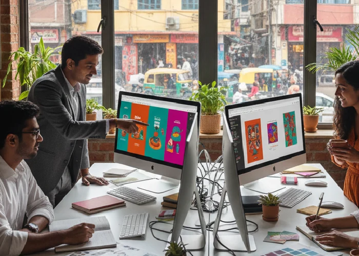 Graphic design studio creating marketing graphic design assets.