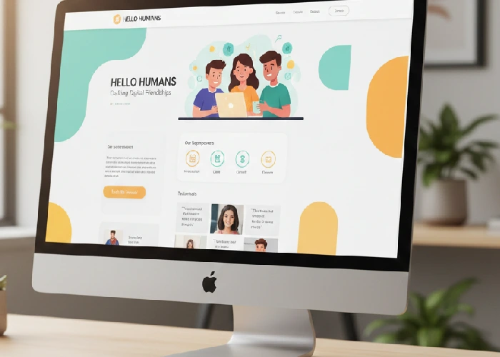 Modern website designing layout for a friendly business homepage.