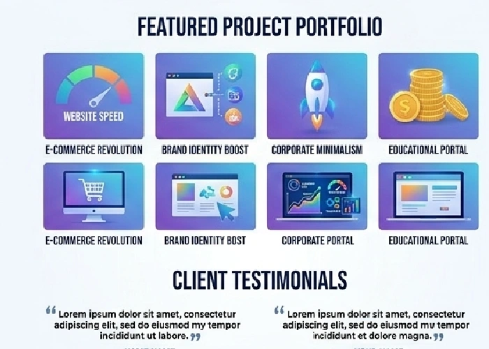 A creative website layout designed by a professional design studio.