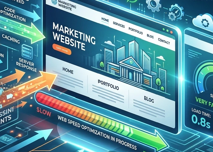 Improving marketing website performance through web speed optimization.