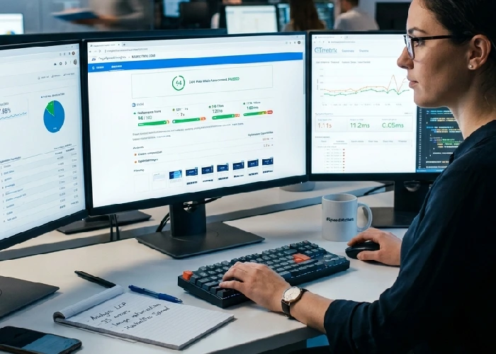 Analyzing website speed for an online marketing website