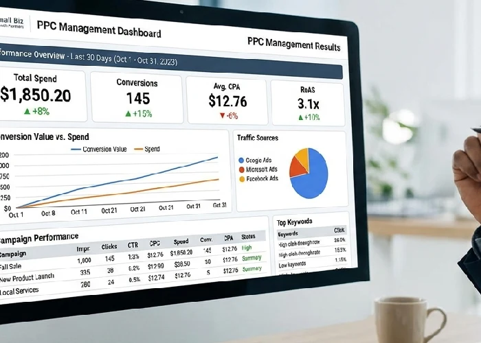 Professional ppc management dashboard for small business.